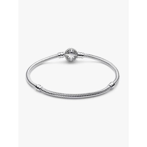NEW AUTHENTIC PANDORA North Star Clasp Snake Chain Bracelet Sterling silver - Picture 2 of 4